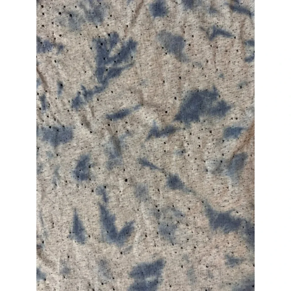 Guess Tie Dye T Shirt‎ Mens XS Short Sleeve Crewneck White Blue Destroyed Holes - Picture 8 of 14